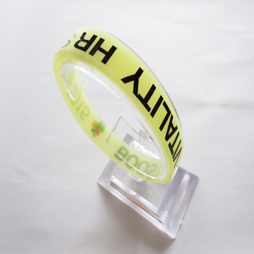 glow silicone wristband with printed  logo