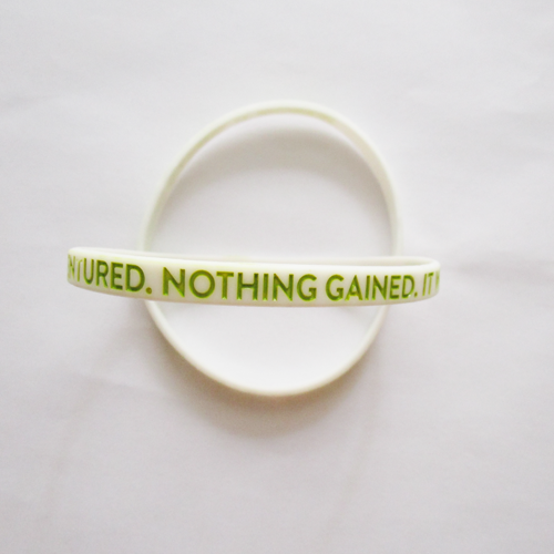 6mm silicone wristband with debossed and  filling color logo